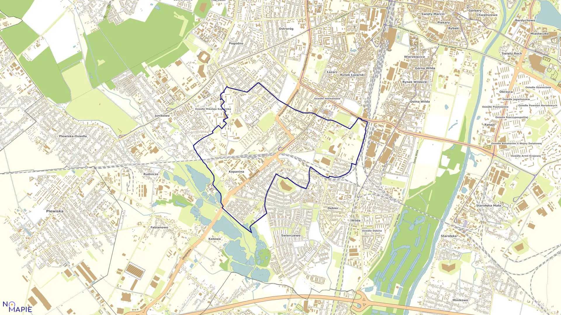 Mapa obrębu GÓRCZYN w mieście Poznań