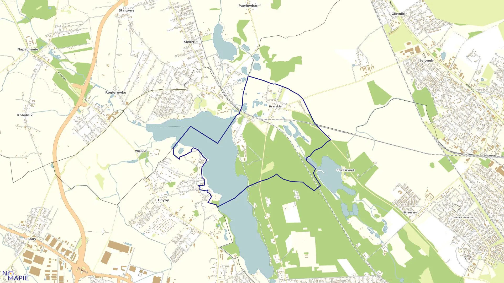 Mapa obrębu PSARSKIE w mieście Poznań