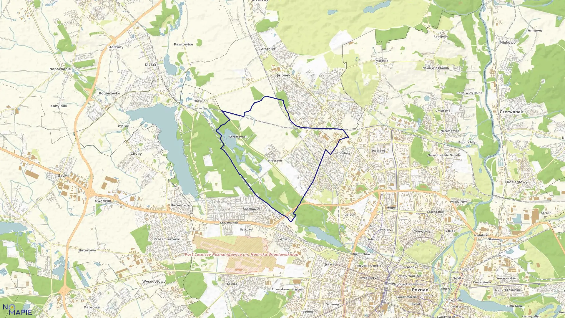 Mapa obrębu STRZESZYN w mieście Poznań