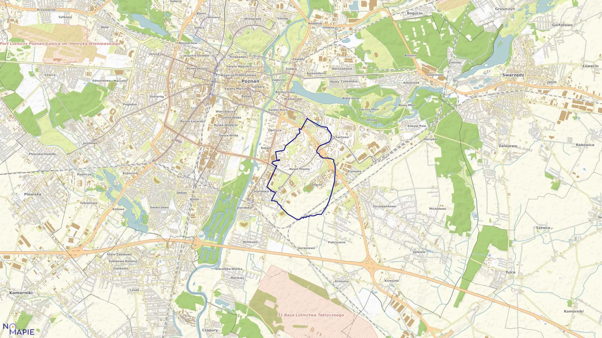 Mapa obrębu ZEGRZE w mieście Poznań